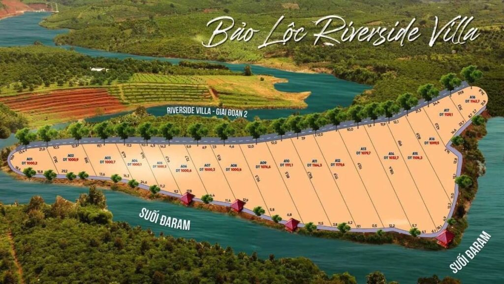 Đất nền nghỉ dưỡng Bảo Lộc. Riverside Villa Bảo Lộc