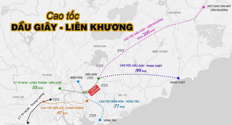 Đất nền Bảo Lộc. Bản đồ cao tốc Dầu Giây - Liên Khương