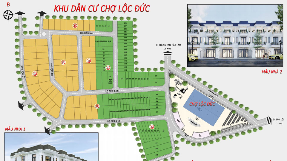 Đất nền Bảo Lộc. Dự án khu dân cư chợ Lộc Đức - Bảo Lộc