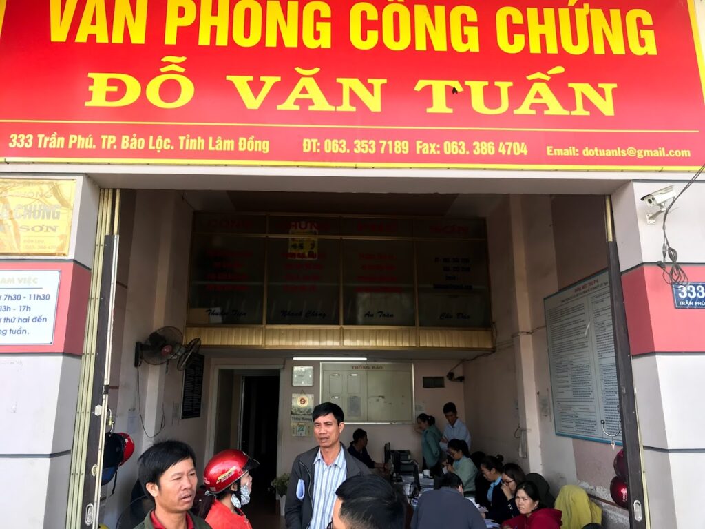 Văn phòng công chứng Bảo Lộc. Văn phòng công chứng Đỗ Văn Tuấn