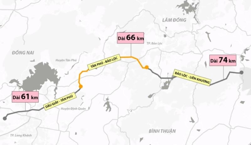 Đất nền Bảo Lộc. Bản đồ cao tốc Bảo Lộc - Liên Khương