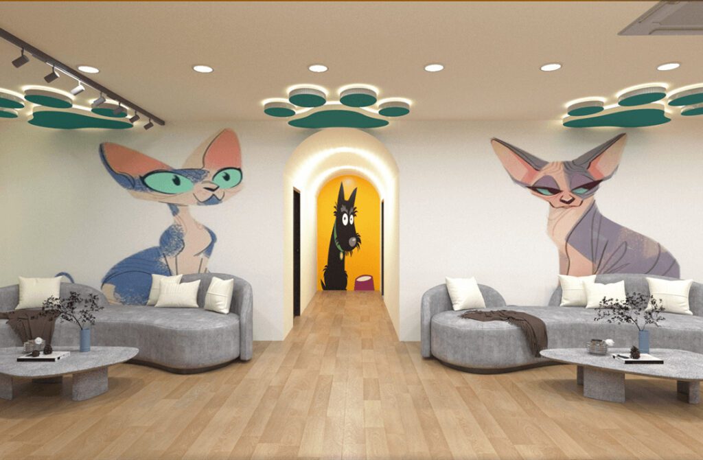 Phòng khám thú y Bảo Lộc. Không gian sạch sẽ, thoáng mát bên trong phòng khám