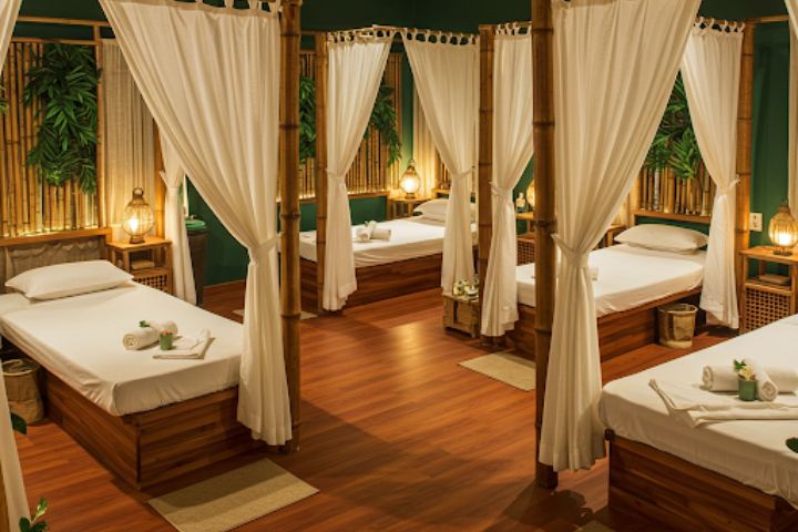 Massage ở Bảo Lộc. Không gian bên trong phòng massage cực đẹp, cực chill