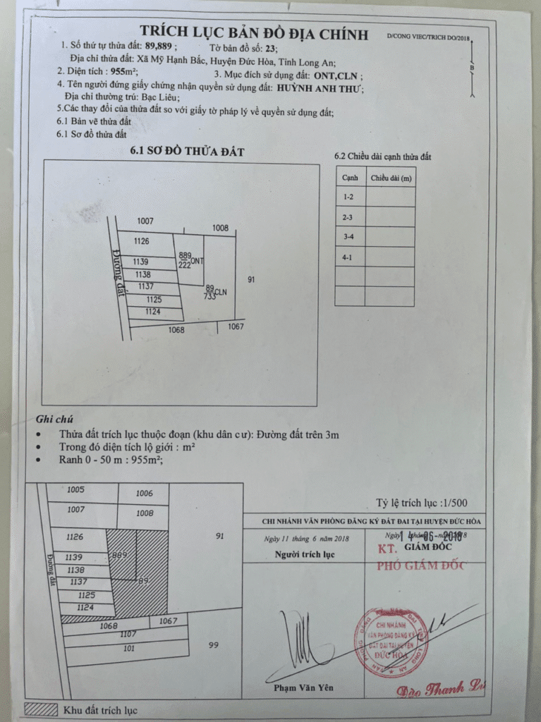 Đo đạc địa chính Bảo Lộc. Bản vẽ trích lục địa chính sau khi đo đạc