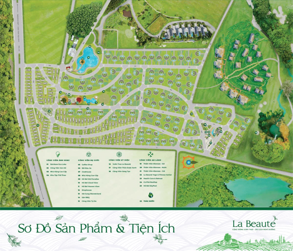 DỰ ÁN LA BEAUTE BẢO LỘC - Sơ Đồ Sản Phẩm & Tiện Ích