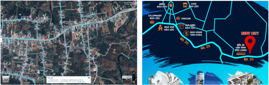 Hình ảnh mô tả vị trí khu đô thị Ruby City Bảo Lộc