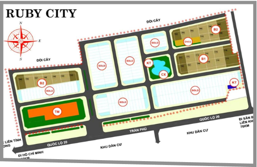 Hình ảnh mặt bằng dự án Đất Nền Ruby City Bảo Lộc 