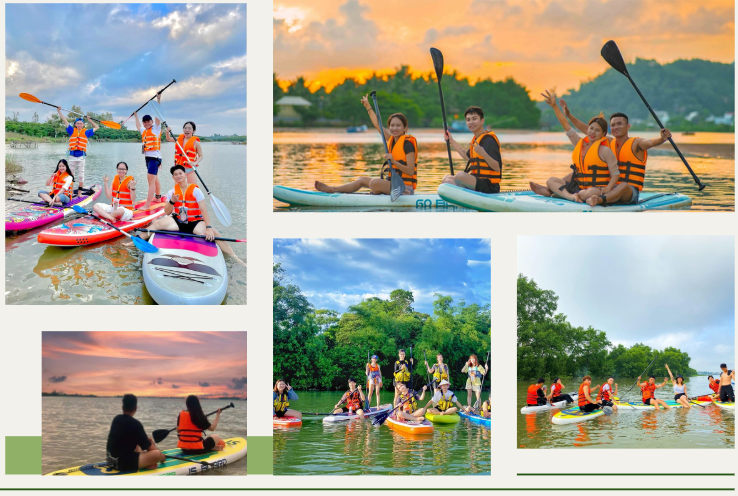 Hình ảnh trải nghiệm chèo SUP thực tế tại Bảo Lộc 
